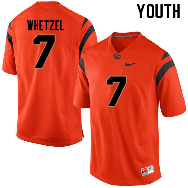 Youth #7 Kee Whetzel Oregon State Beavers College Football Jerseys Sale-Orange